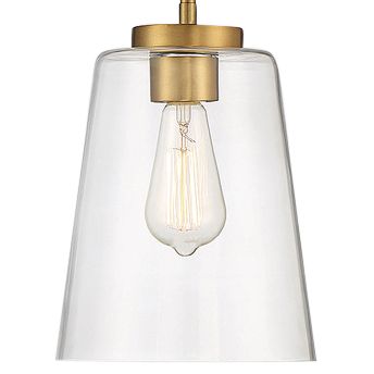 Image 2 Calhoun 1-Light Pendant in Warm Brass more views