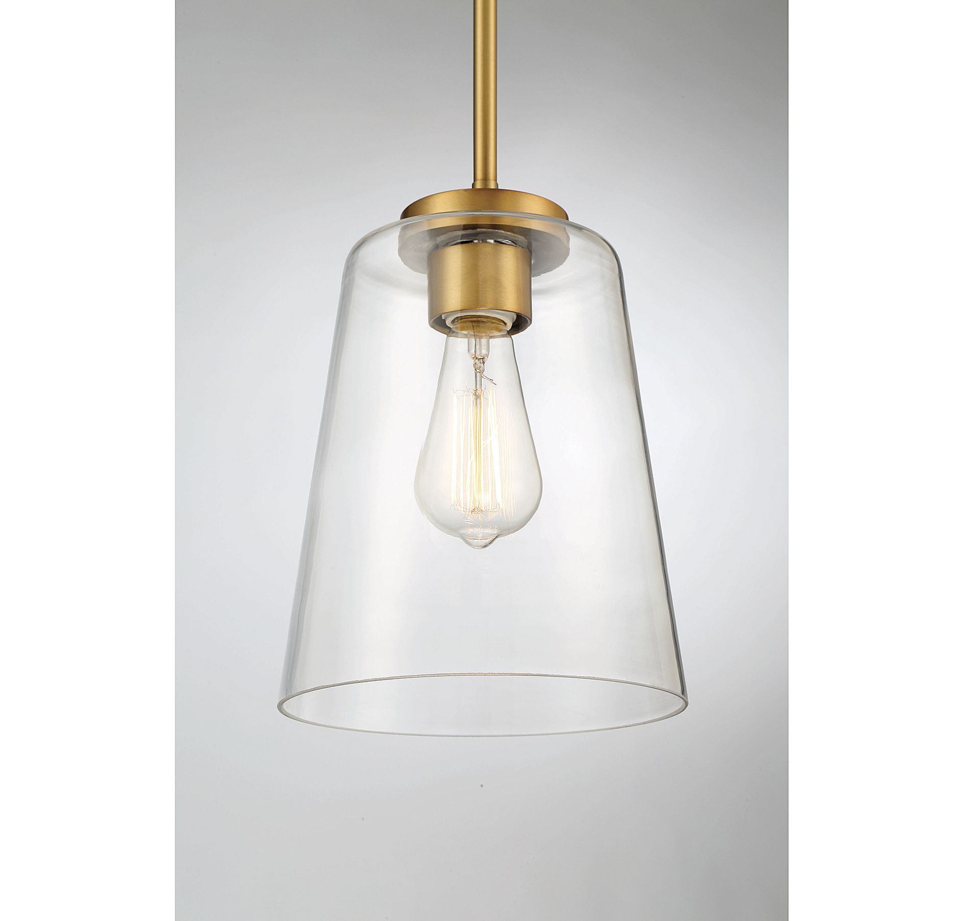 Image 3 Calhoun 1-Light Pendant in Warm Brass more views