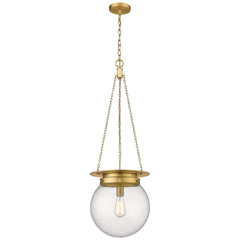 Image 2 Calhoun 13" Wide Heritage Brass Globe Pendant Light