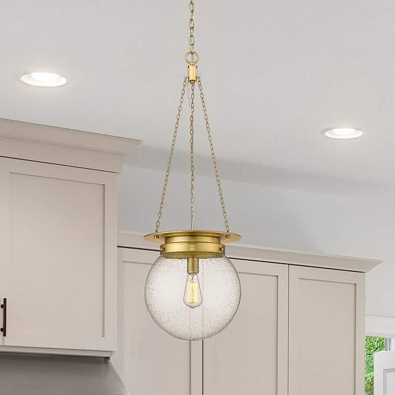 Image 1 Calhoun 13" Wide Heritage Brass Globe Pendant Light