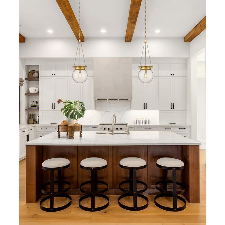 Image 4 Calhoun 13" Wide Heritage Brass Globe Pendant Light more views
