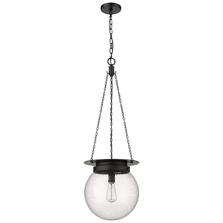 Image 3 Calhoun 13" Wide Matte Black Globe Pendant Light more views