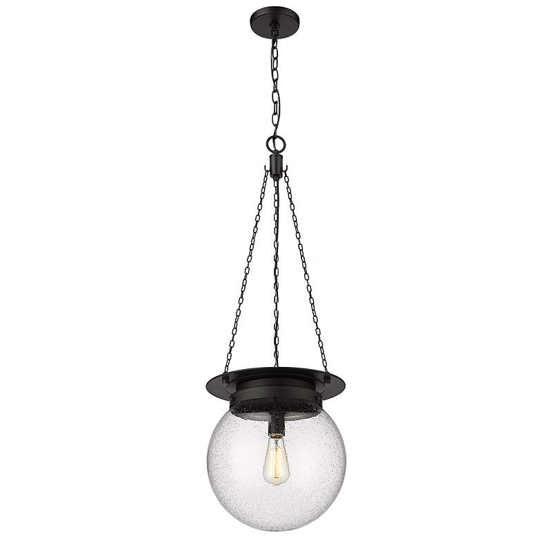 Image 4 Calhoun 13" Wide Matte Black Globe Pendant Light more views