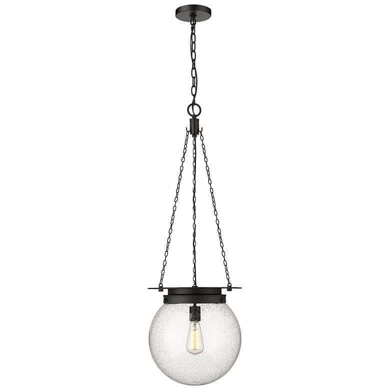Image 5 Calhoun 13" Wide Matte Black Globe Pendant Light more views