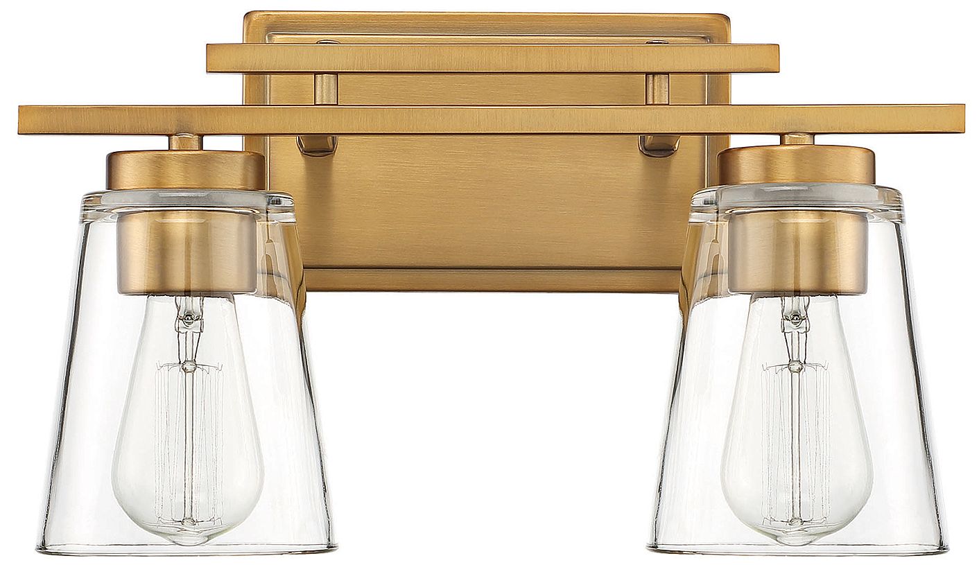 Image 3 Calhoun 2-Light Bathroom Vanity Light in Warm Brass more views