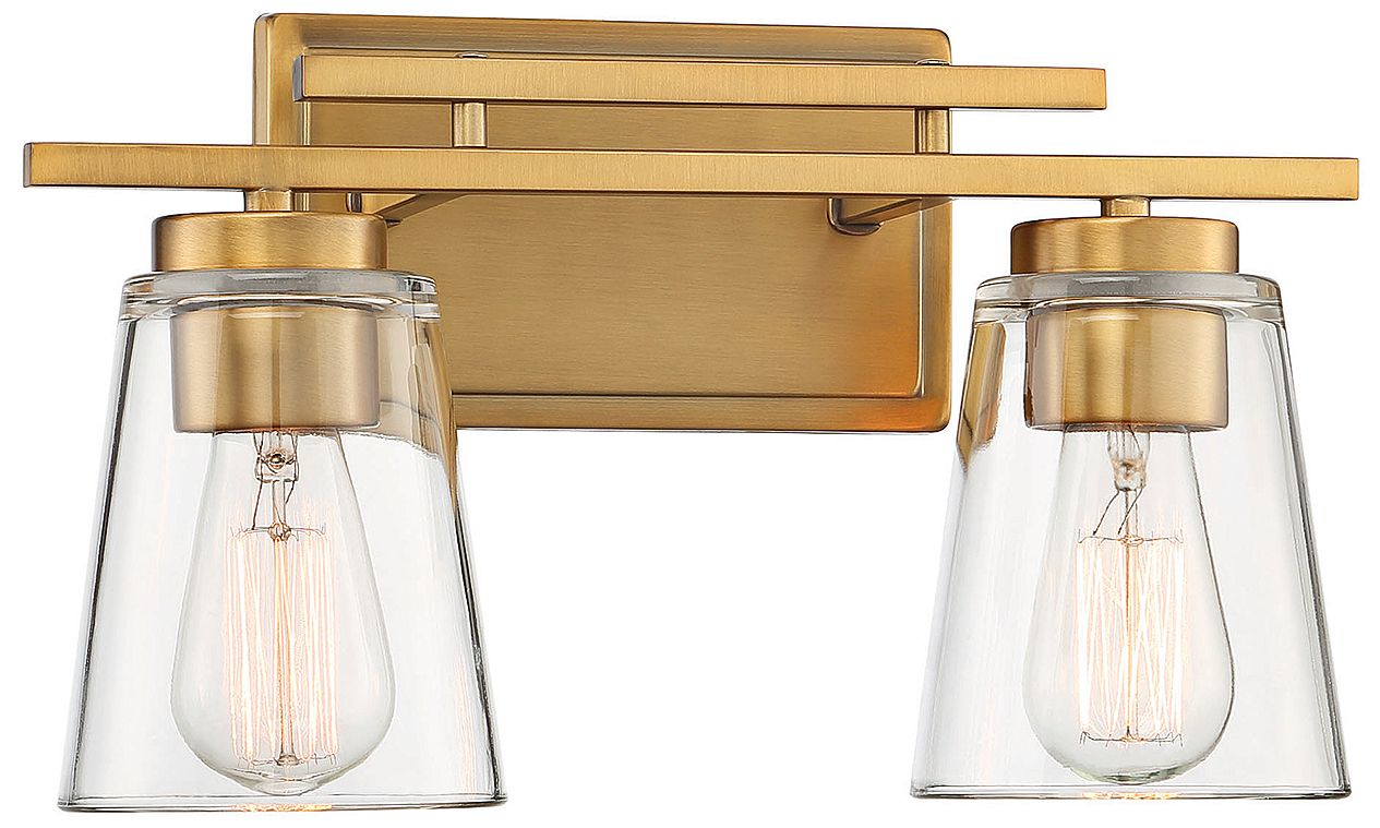 Image 4 Calhoun 2-Light Bathroom Vanity Light in Warm Brass more views