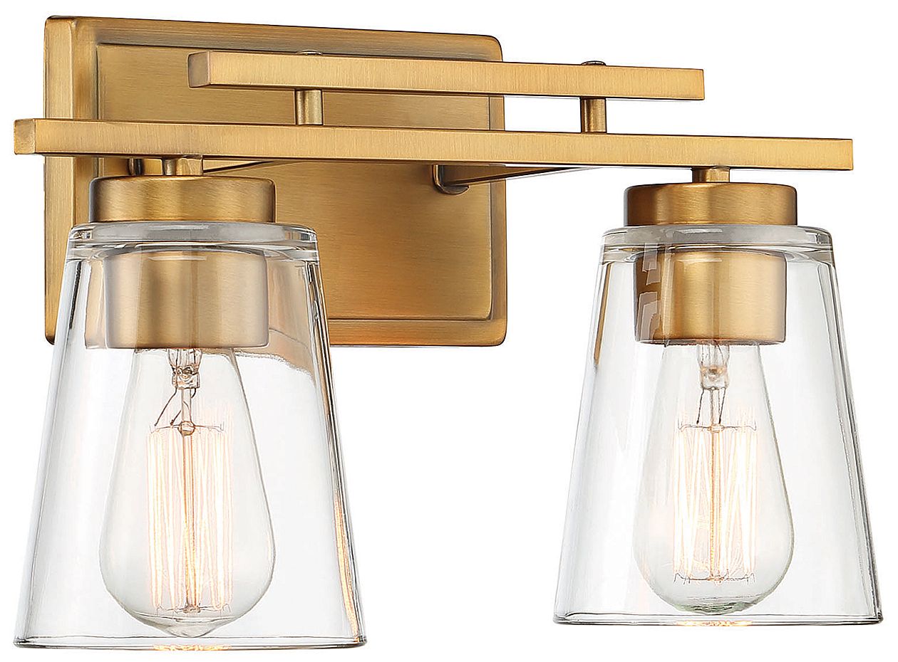 Image 5 Calhoun 2-Light Bathroom Vanity Light in Warm Brass more views