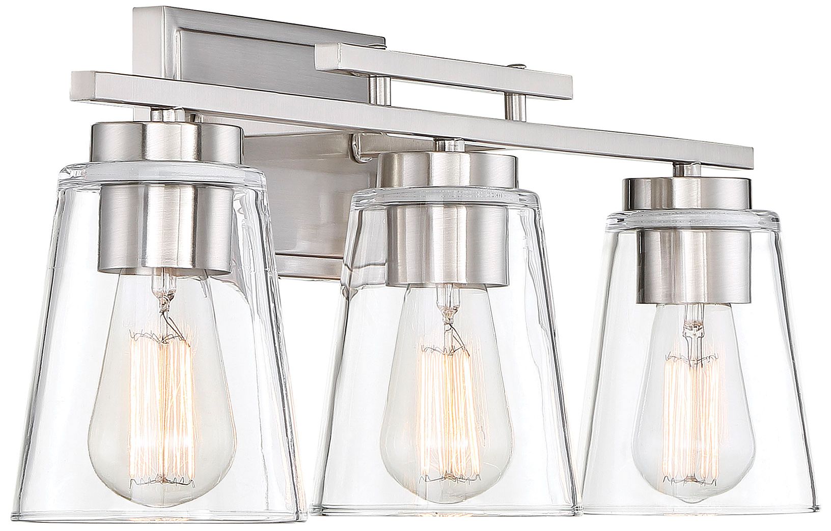 Image 7 Calhoun 3-Light Bathroom Vanity Light in Satin Nickel more views