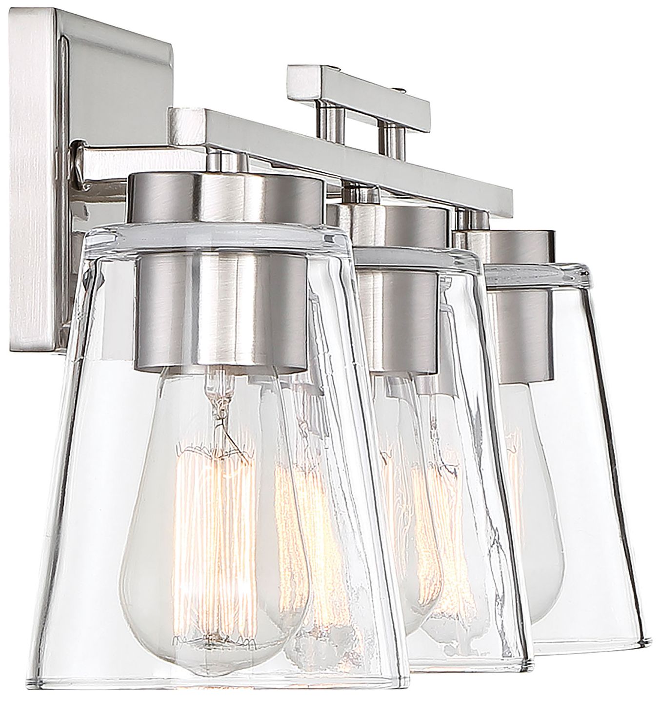 Calhoun 3-Light Bathroom Vanity Light in Satin Nickel in scene