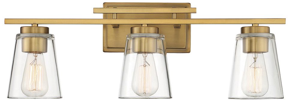 Calhoun 3-Light Bathroom Vanity Light in Warm Brass