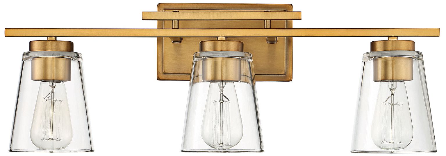 Image 3 Calhoun 3-Light Bathroom Vanity Light in Warm Brass more views