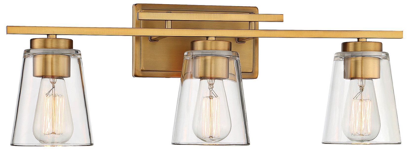 Image 4 Calhoun 3-Light Bathroom Vanity Light in Warm Brass more views