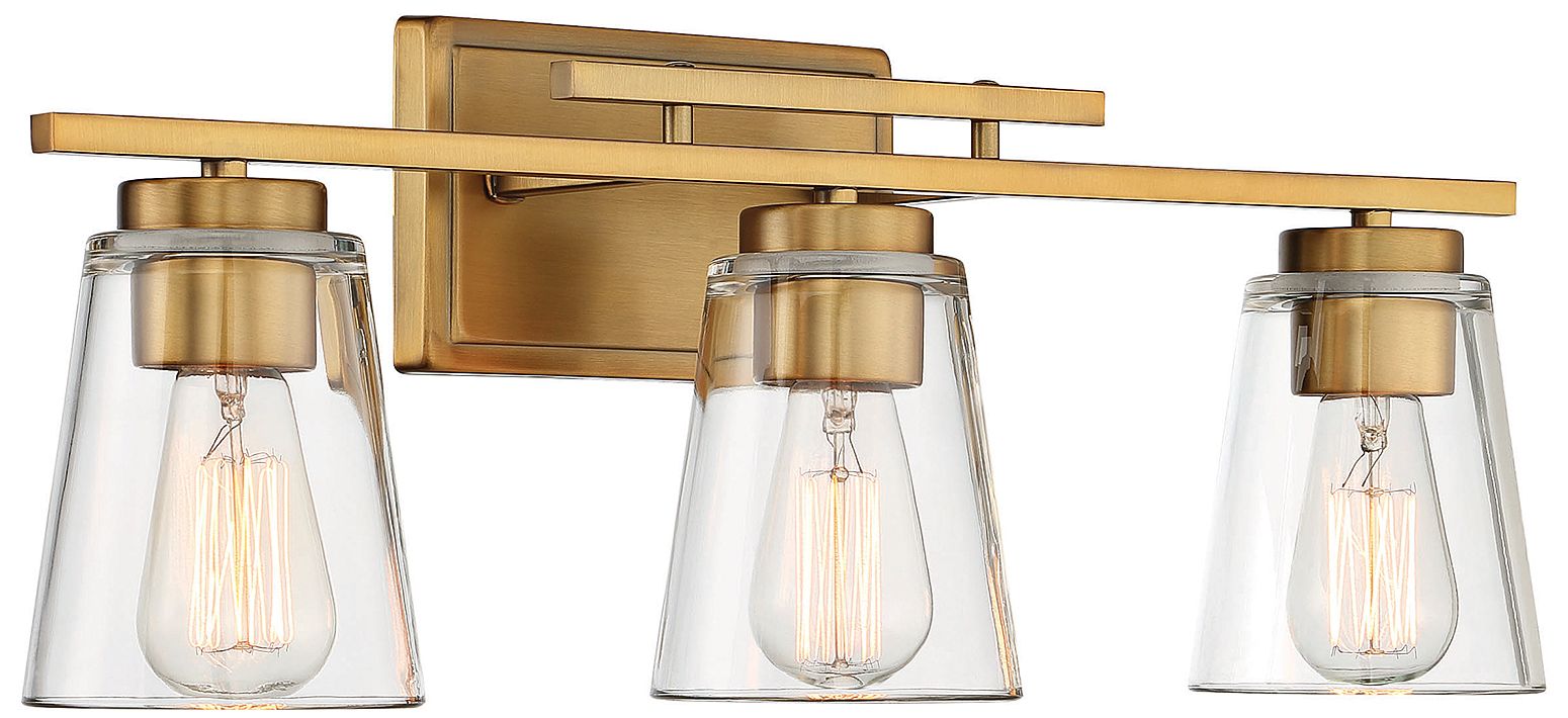 Image 5 Calhoun 3-Light Bathroom Vanity Light in Warm Brass more views