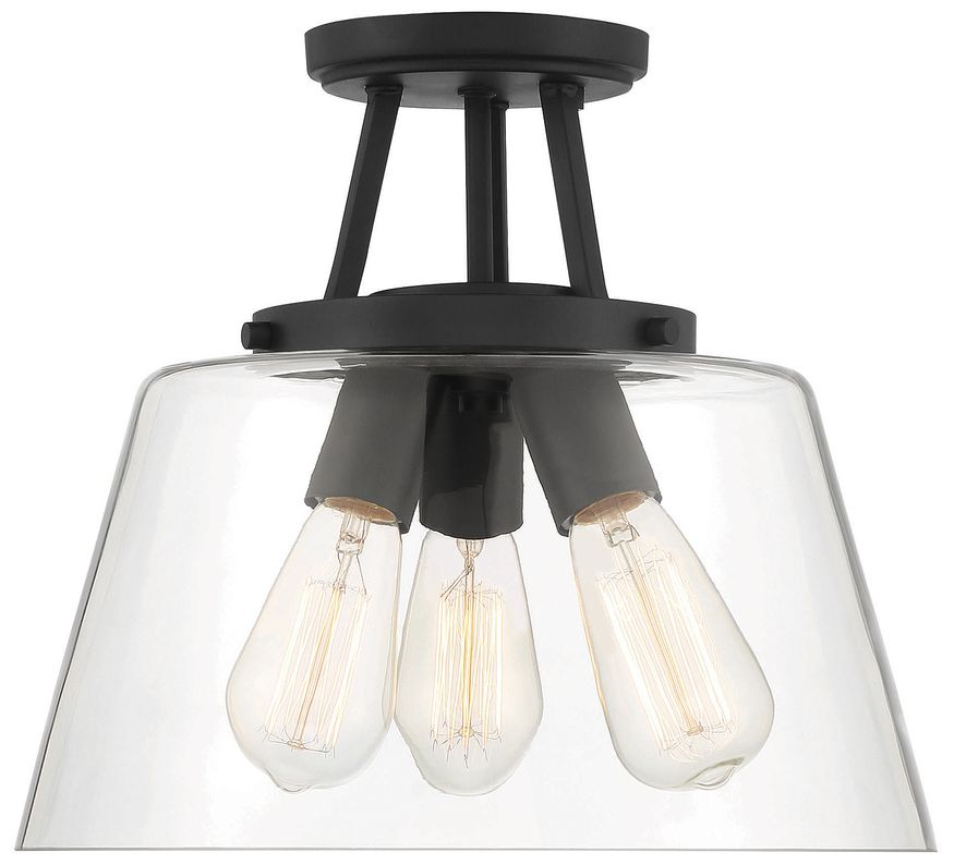 Calhoun 3-Light Ceiling Light in Matte Black