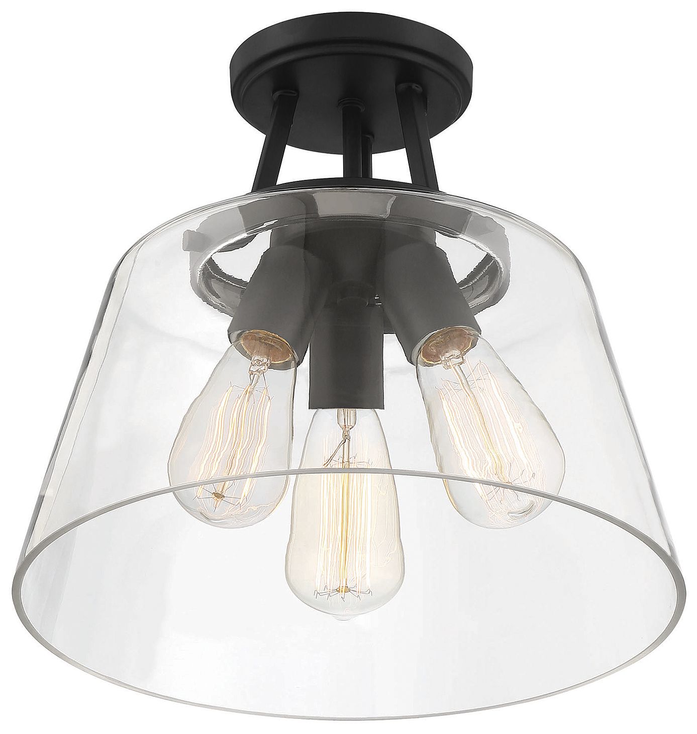 Image 4 Calhoun 3-Light Ceiling Light in Matte Black more views