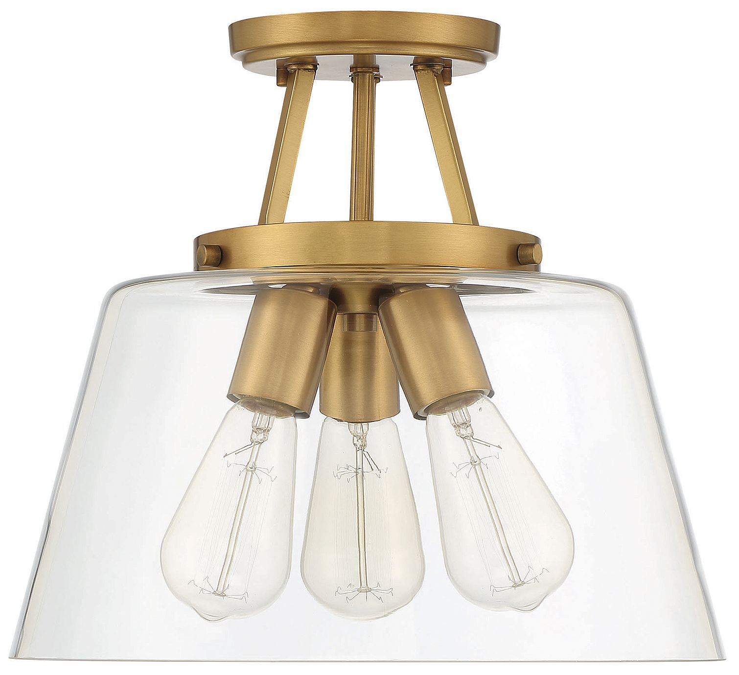 Image 2 Calhoun 3-Light Ceiling Light in Warm Brass more views