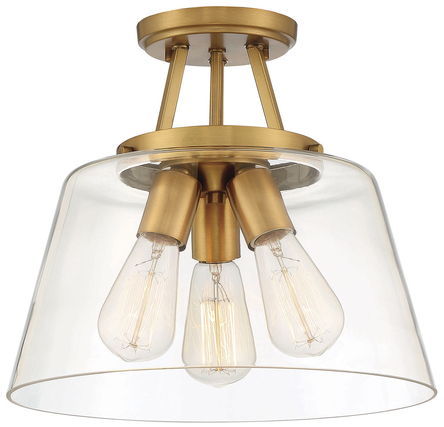 Image 3 Calhoun 3-Light Ceiling Light in Warm Brass more views