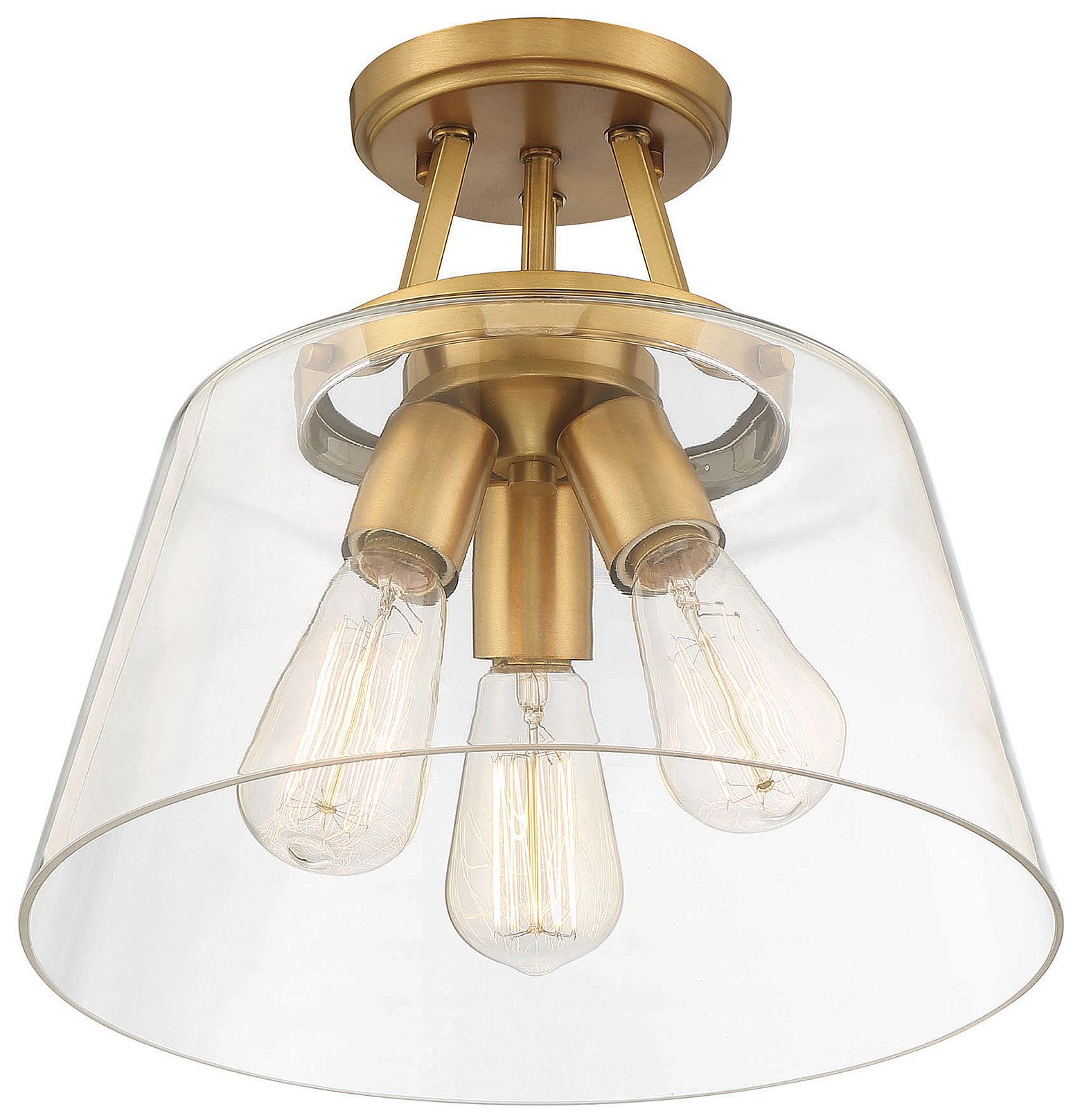 Image 4 Calhoun 3-Light Ceiling Light in Warm Brass more views