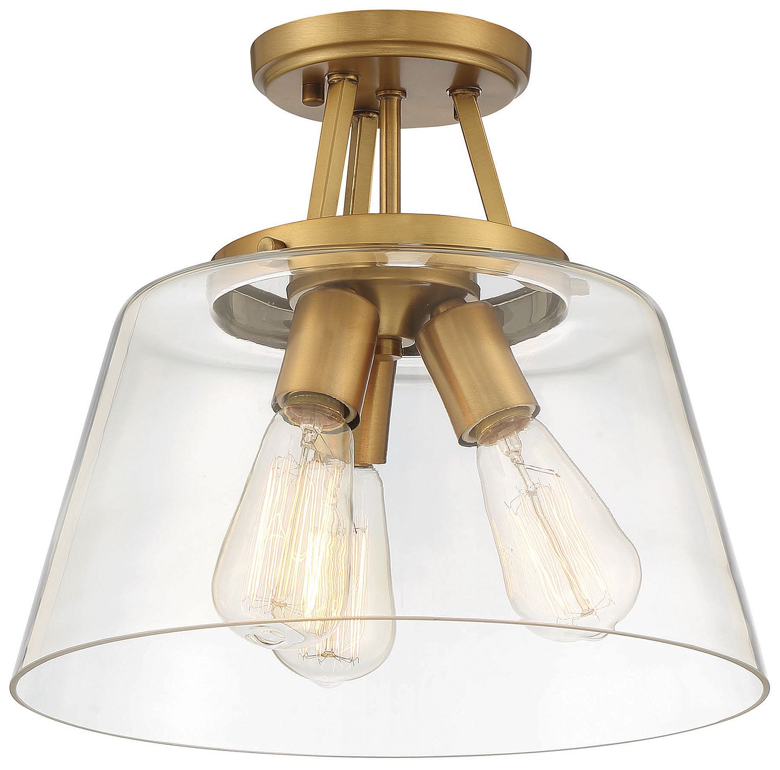 Image 5 Calhoun 3-Light Ceiling Light in Warm Brass more views
