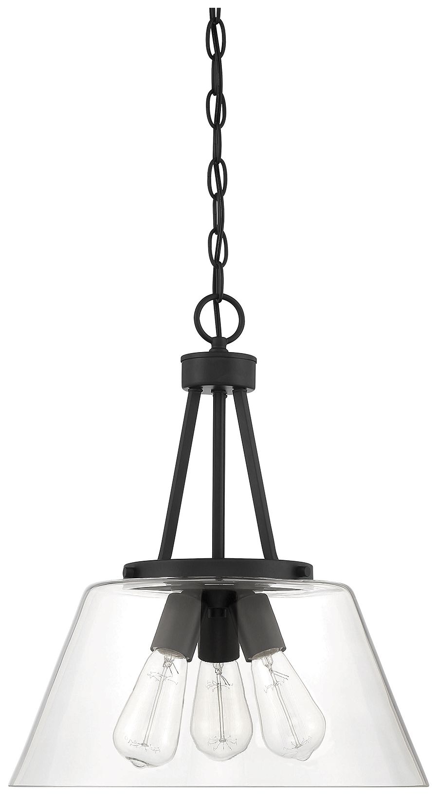 Image 2 Calhoun 3-Light Pendant in Matte Black more views