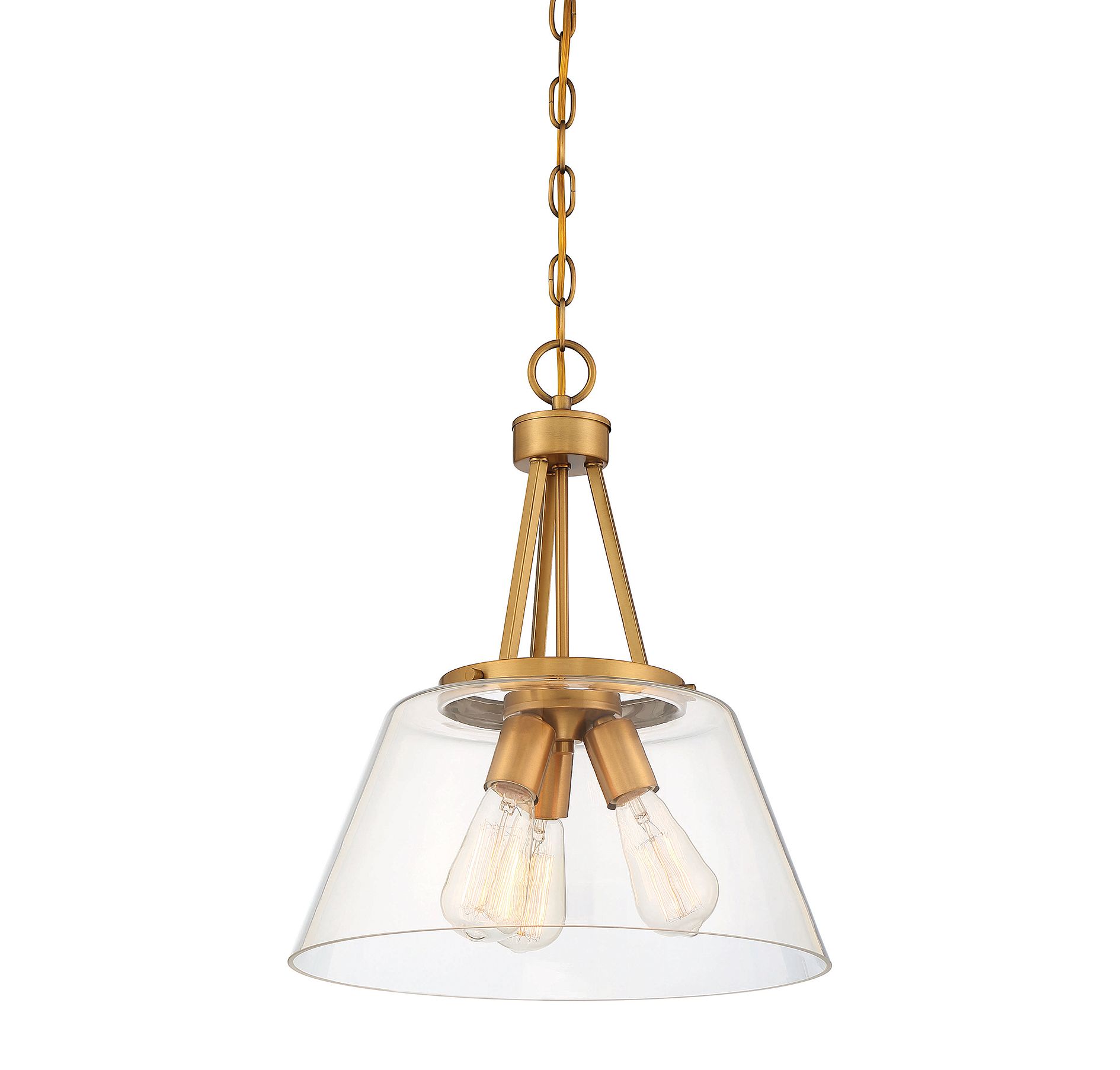 Image 5 Calhoun 3-Light Pendant in Warm Brass more views