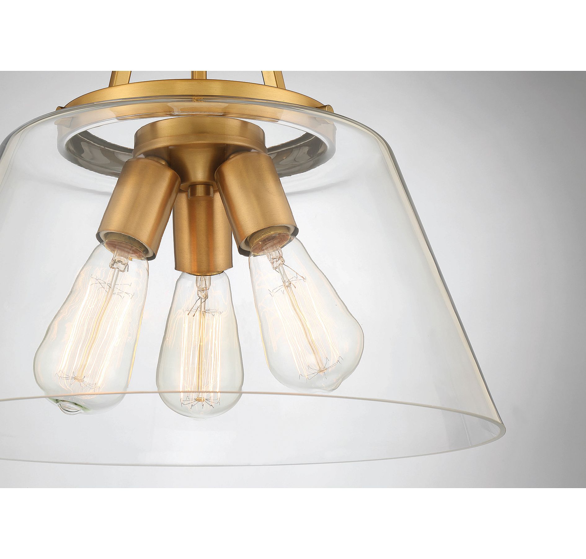 Image 6 Calhoun 3-Light Pendant in Warm Brass more views