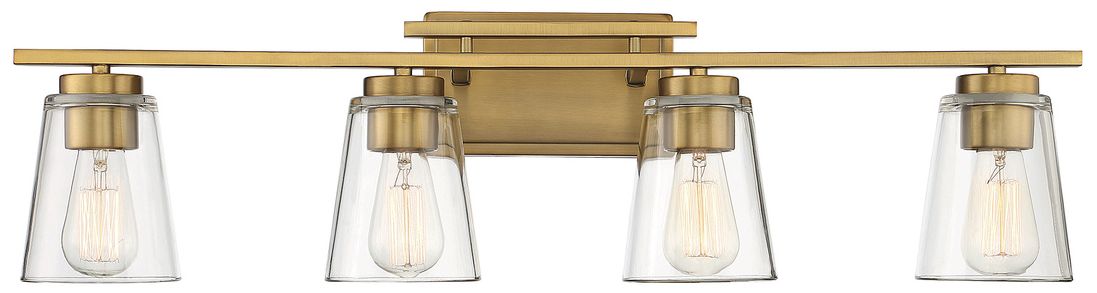 Calhoun 4-Light Bathroom Vanity Light in Warm Brass