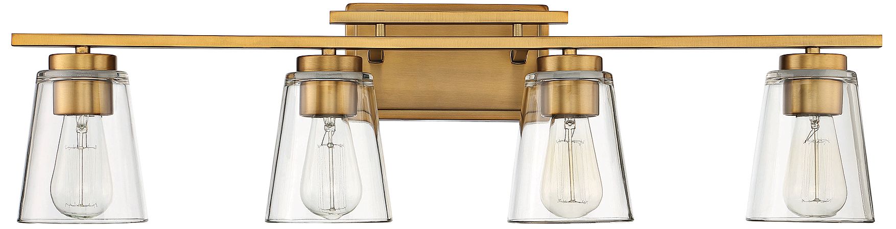 Image 3 Calhoun 4-Light Bathroom Vanity Light in Warm Brass more views