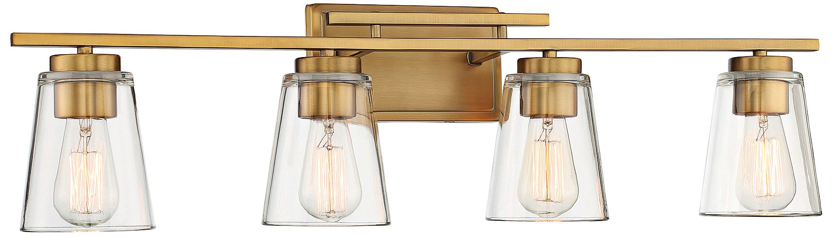 Image 4 Calhoun 4-Light Bathroom Vanity Light in Warm Brass more views