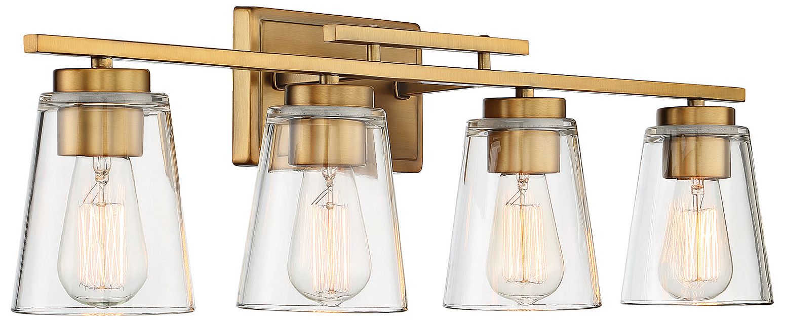 Image 5 Calhoun 4-Light Bathroom Vanity Light in Warm Brass more views
