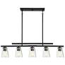 2_Calhoun 40" Wide Matte Black 5-Light Linear Chandelier