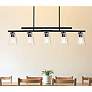 1_Calhoun 40" Wide Matte Black 5-Light Linear Chandelier