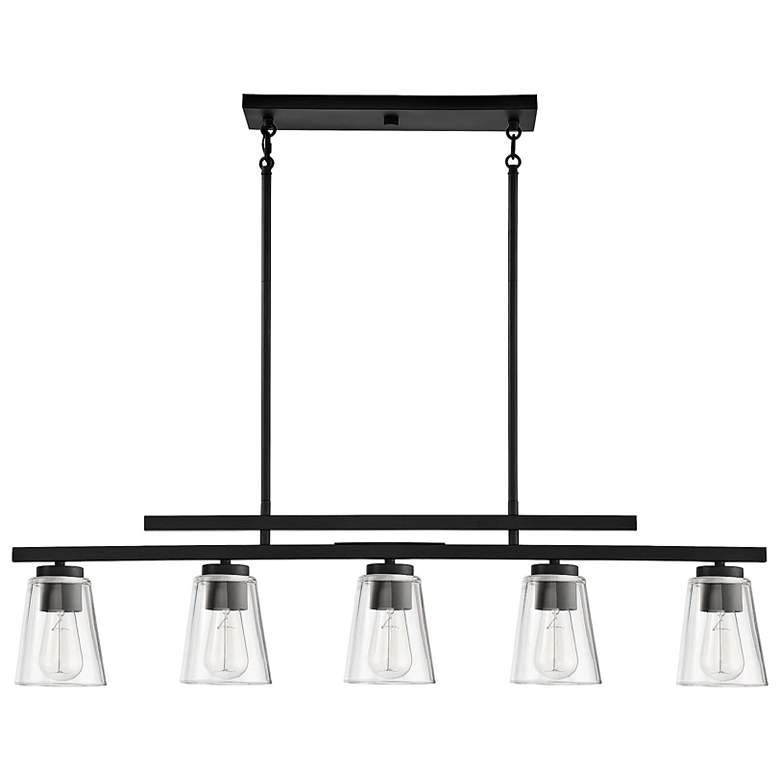 Image 4 Calhoun 40" Wide Matte Black 5-Light Linear Chandelier more views