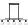 4_Calhoun 40" Wide Matte Black 5-Light Linear Chandelier more views