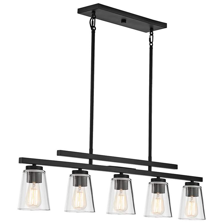 Image 6 Calhoun 40" Wide Matte Black 5-Light Linear Chandelier more views