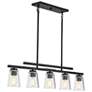 6_Calhoun 40" Wide Matte Black 5-Light Linear Chandelier more views