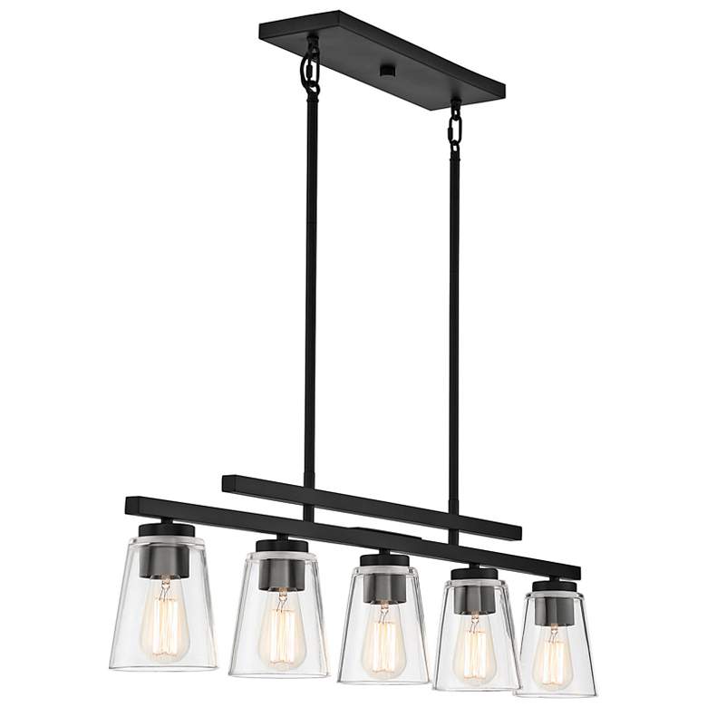 Image 7 Calhoun 40" Wide Matte Black 5-Light Linear Chandelier more views