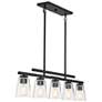 7_Calhoun 40" Wide Matte Black 5-Light Linear Chandelier more views