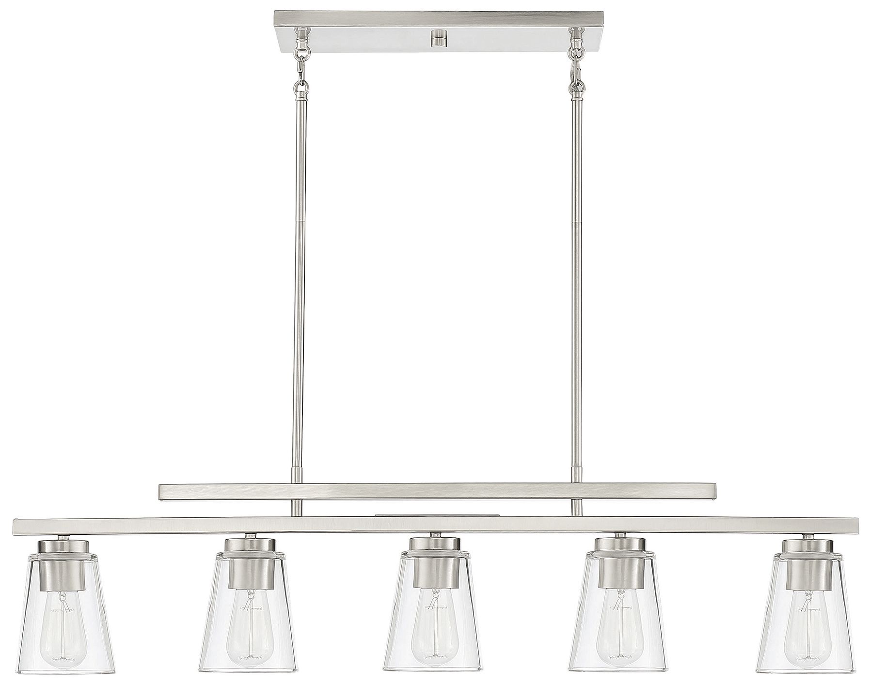 Image 2 Calhoun 5-Light Linear Chandelier in Satin Nickel more views