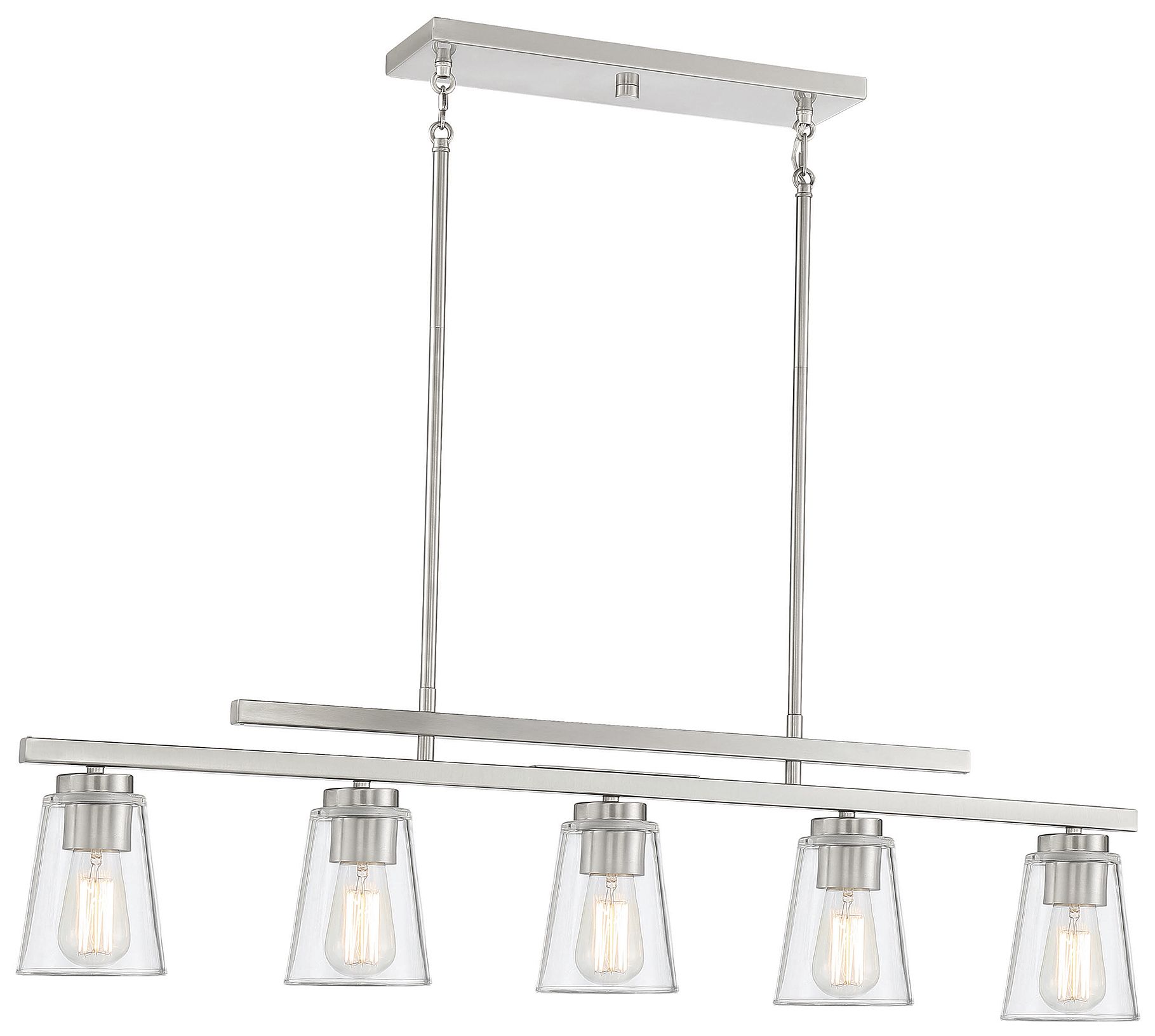 Image 3 Calhoun 5-Light Linear Chandelier in Satin Nickel more views