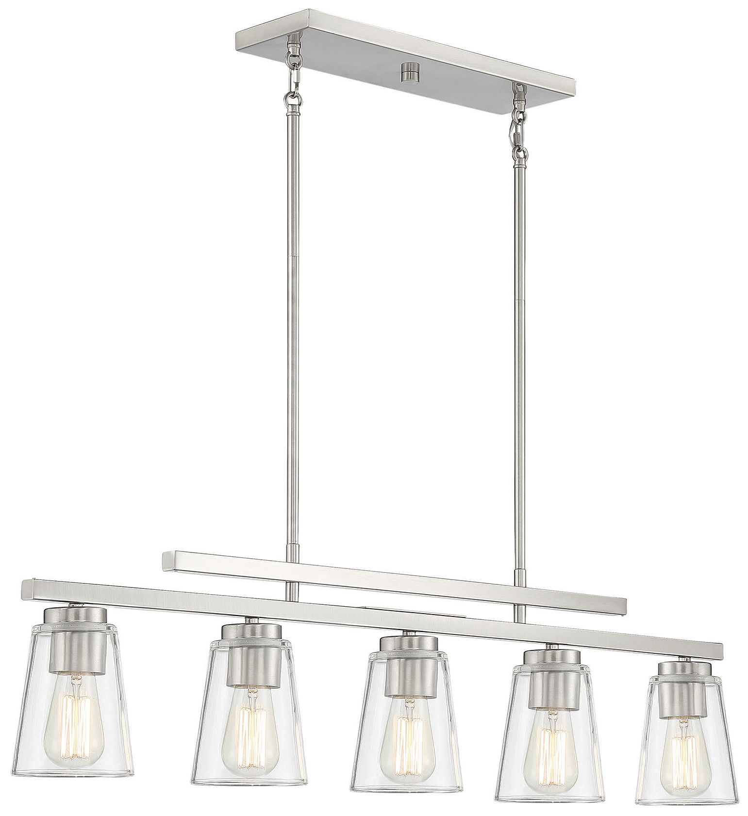 Image 4 Calhoun 5-Light Linear Chandelier in Satin Nickel more views