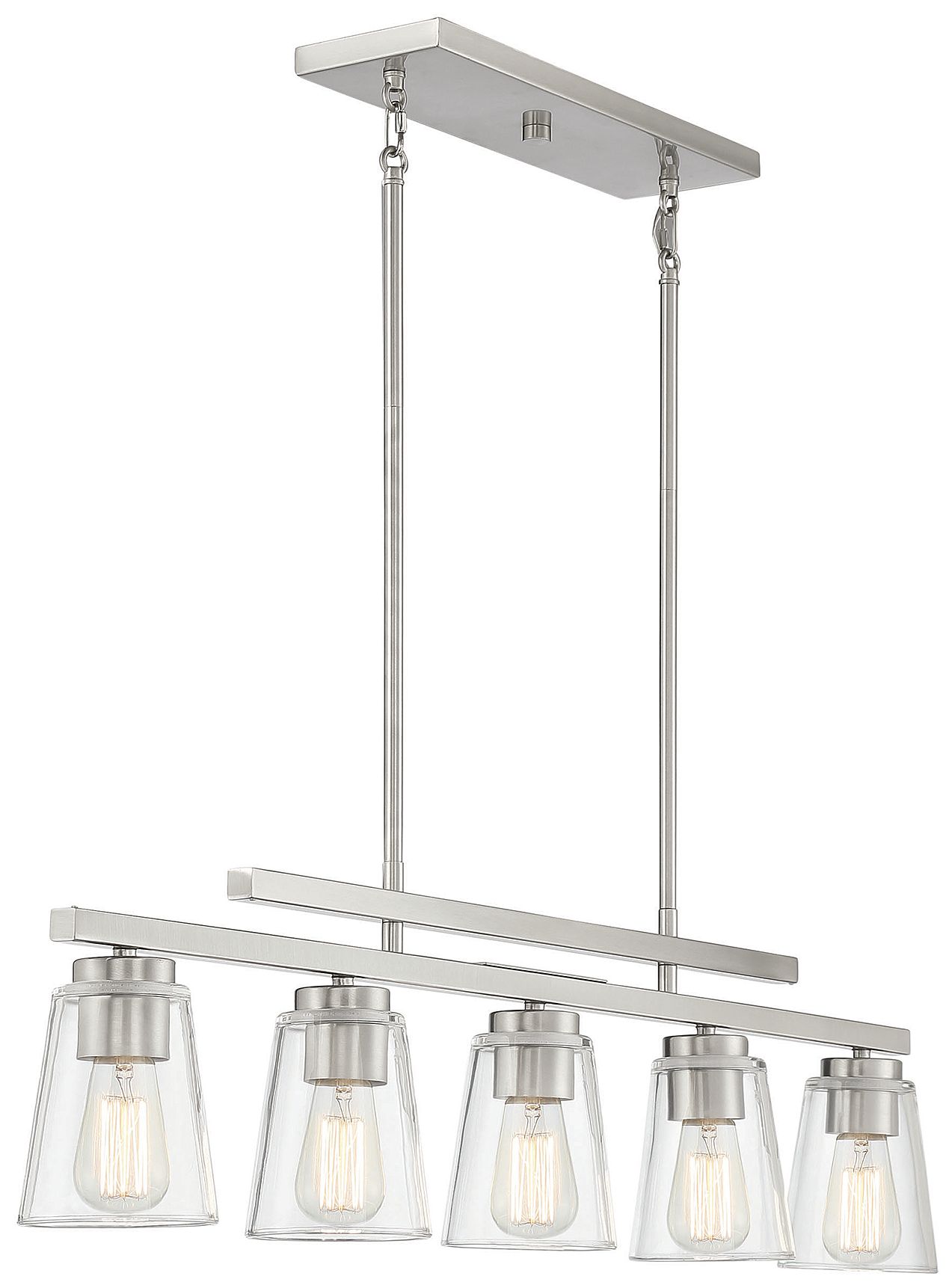 Image 5 Calhoun 5-Light Linear Chandelier in Satin Nickel more views