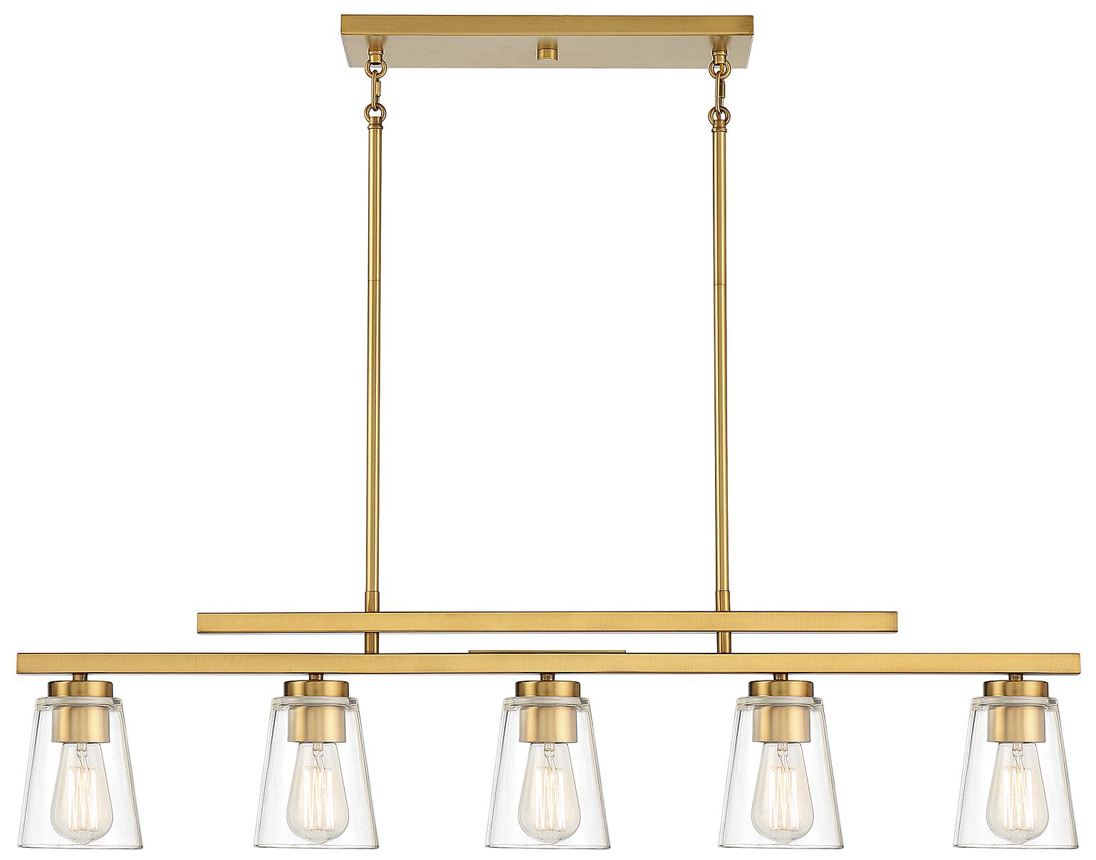 Calhoun 5-Light Linear Chandelier in Warm Brass
