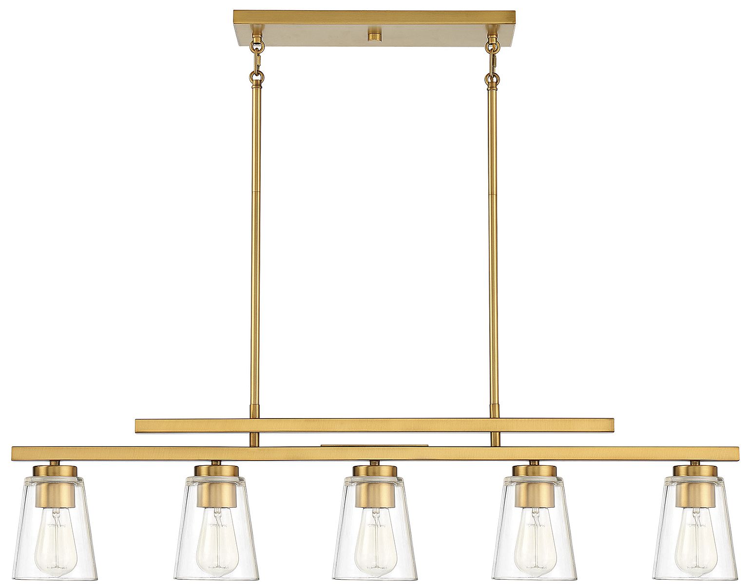 Image 2 Calhoun 5-Light Linear Chandelier in Warm Brass more views