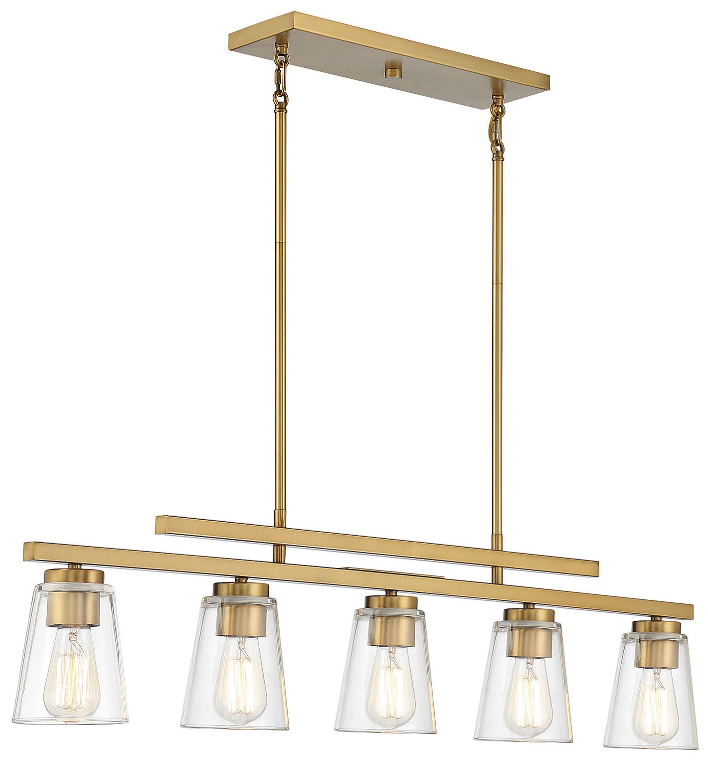 Image 4 Calhoun 5-Light Linear Chandelier in Warm Brass more views
