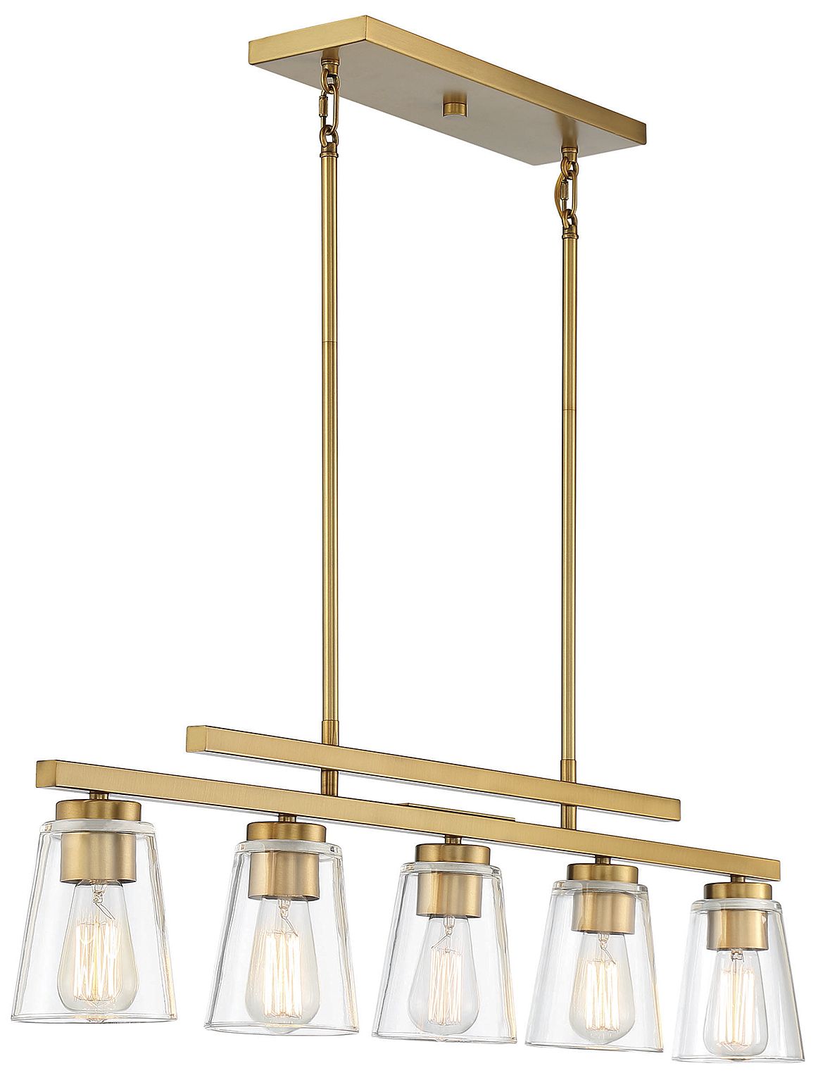 Image 5 Calhoun 5-Light Linear Chandelier in Warm Brass more views