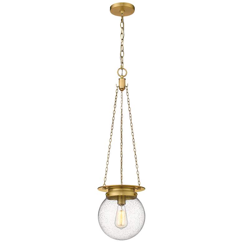 Image 1 Calhoun 9" Wide Heritage Brass Mini Pendant with Clear Glass