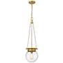 1_Calhoun 9" Wide Heritage Brass Mini Pendant with Clear Glass