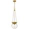 Calhoun 9" Wide Heritage Brass Mini Pendant with Clear Glass