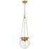 Calhoun 9" Wide Heritage Brass Mini Pendant with Clear Glass